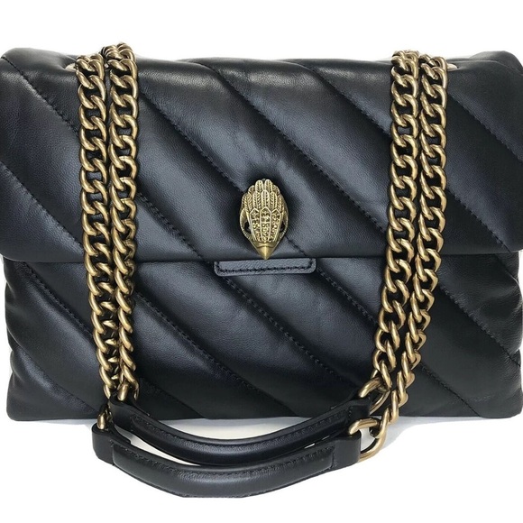 Kurt Geiger London Large Soho Black Leather Convertible Shoulder Bag NWT